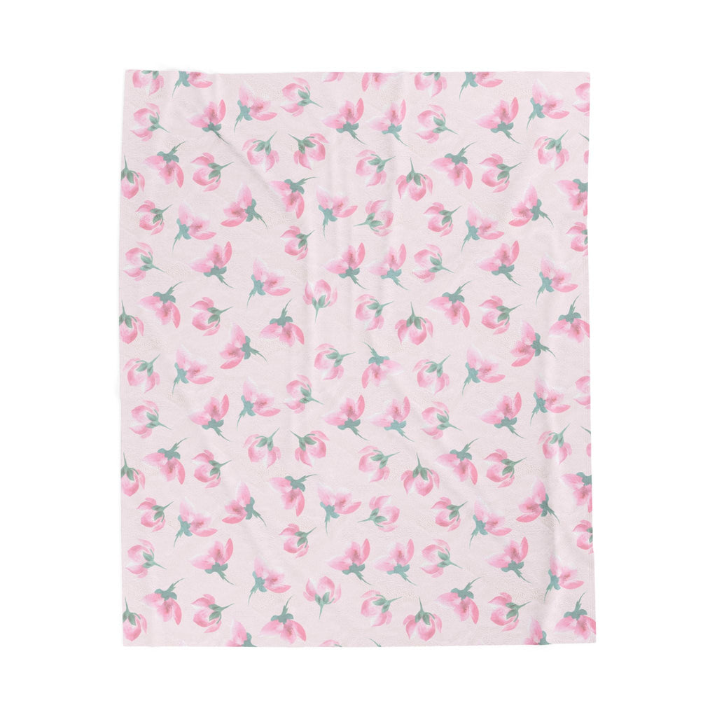 Customizable: Cozy Floral Velveteen Plush Blanket | Soft Throw, Bed Cover, Lounge Blanket, Gift for Her, Home Decor