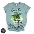 Save The Turtles Tee |  Coastal Sea Turtle Graphic T-Shirt