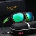 BARCUR Polarized Sport Fashion Sunglasses for Men – UV400 Protection Colorful TAC Coating Anti-Slip Polycarbonate Frame Cycling Fishing Hiking Outdoor Sports Eyewear – Durable Trendy Vintage Rectangular Design
