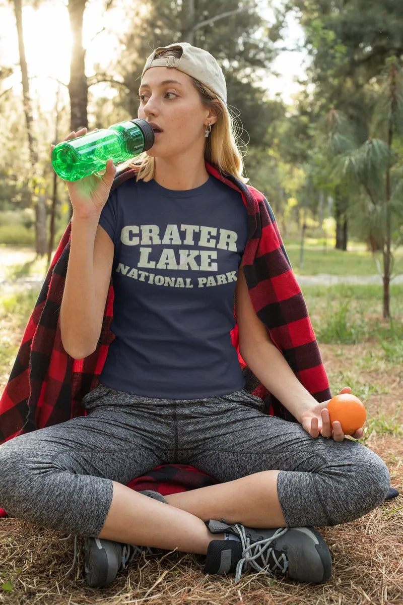 Crater Lake Topographic Map National Park Unisex Fit Soft T-Shirt