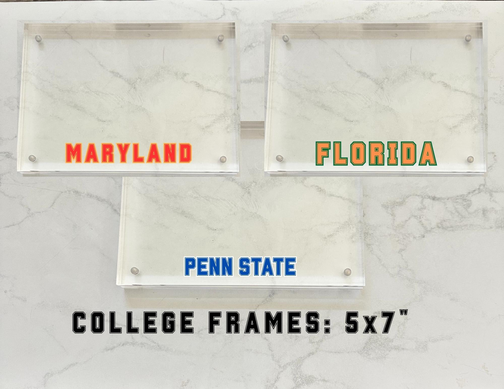 Fully Customizable 5x7” Acrylic High School or College Magnetic Frame – Custom School Name Display, Graduation Gift, Dorm Decor