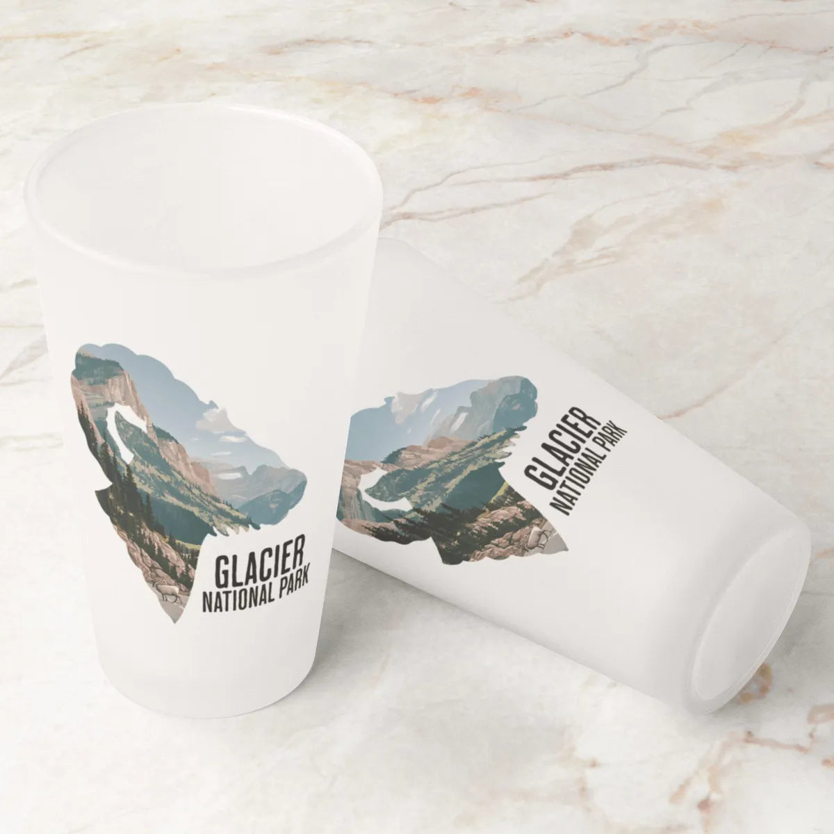 Glacier National Park Big Horned Sheep Frosted Pint
