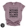 Witches, Btches & Cnts Tee ( BLACK DESIGN) | Bold Witchy Statement Graphic T-Shirt