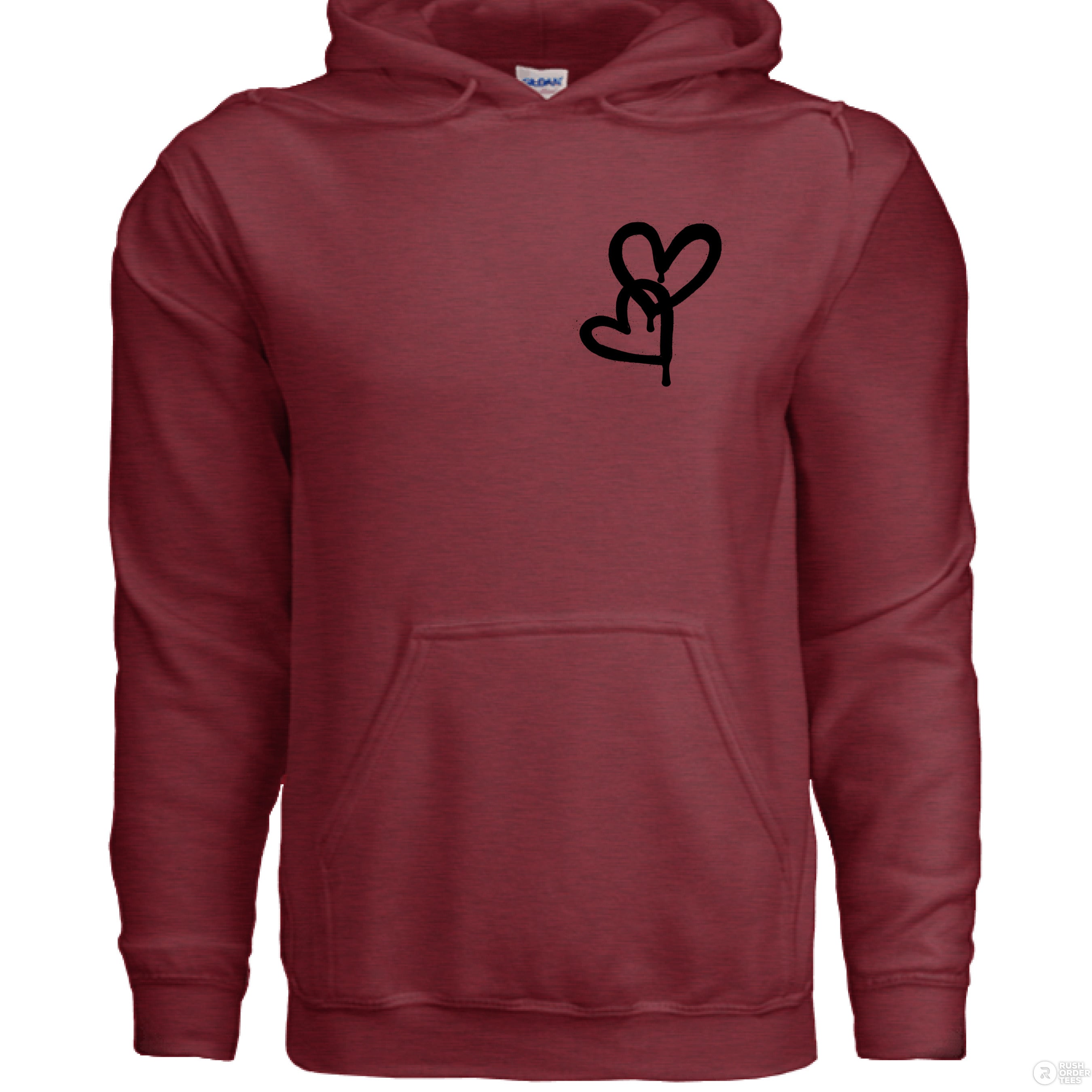 Customizable: Interlocking Graffiti Heart Heavy Blend Hoodie