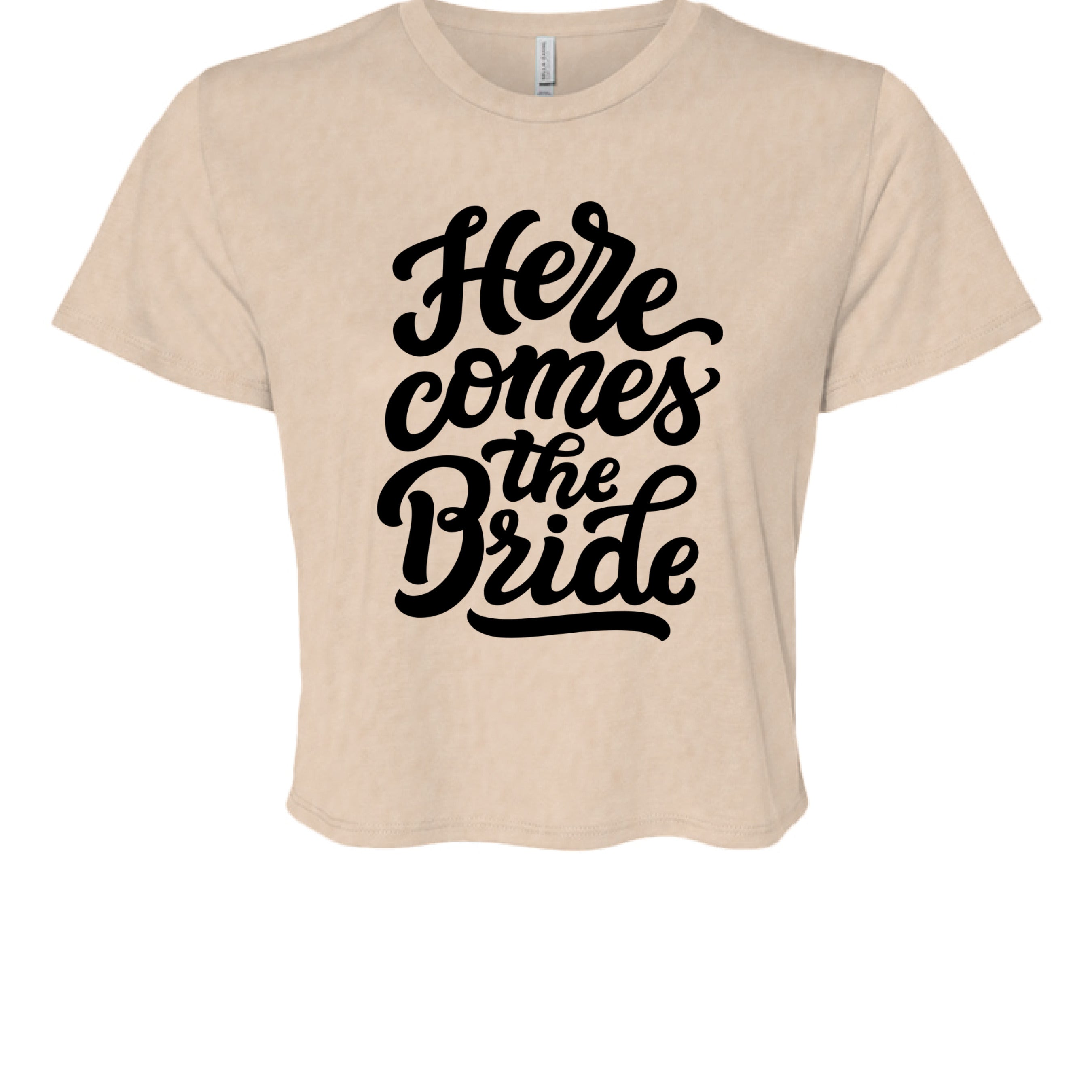 Customizable: Here Comes the Bride Crop T-Shirt