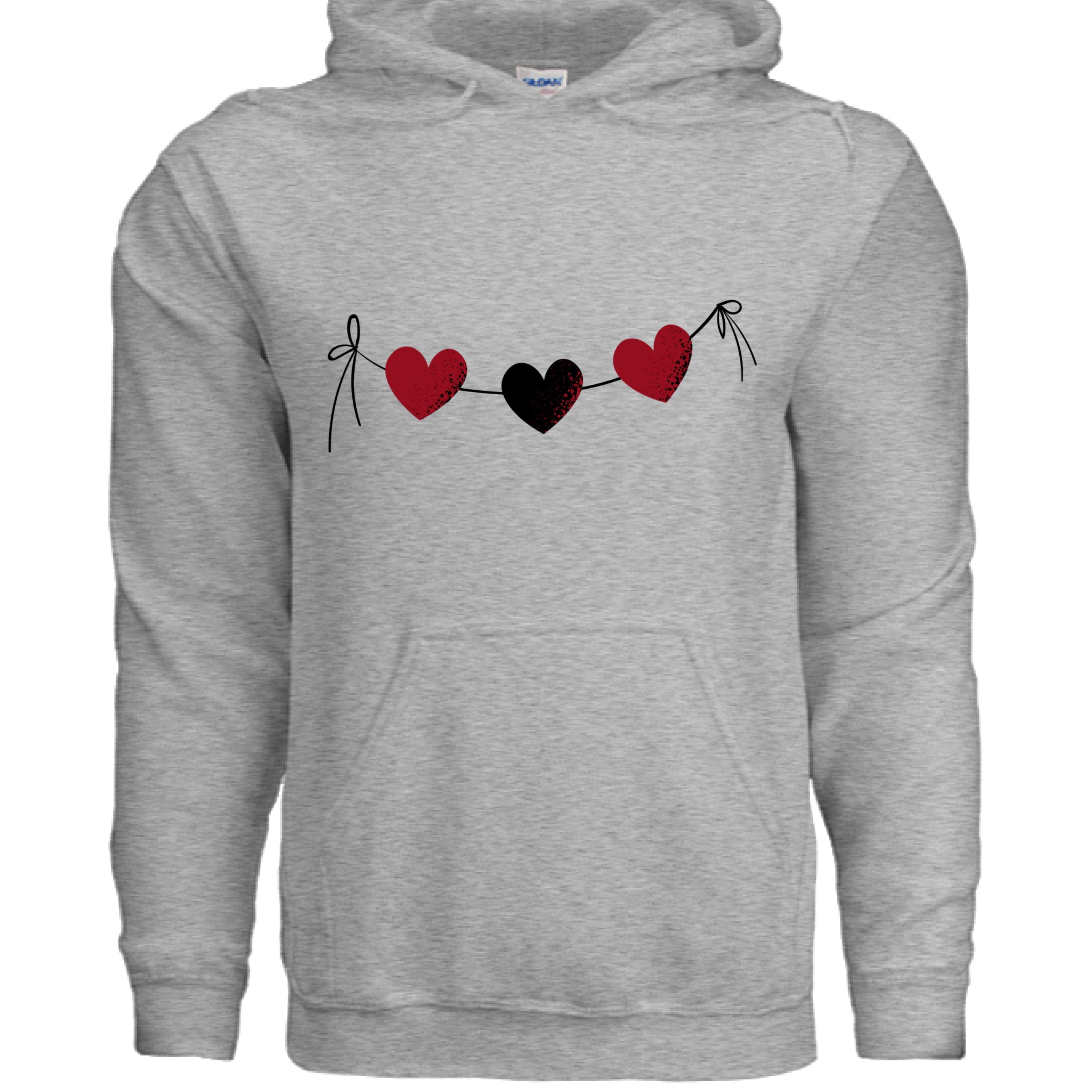 Customizable: Red and Black Hearts Hoodie