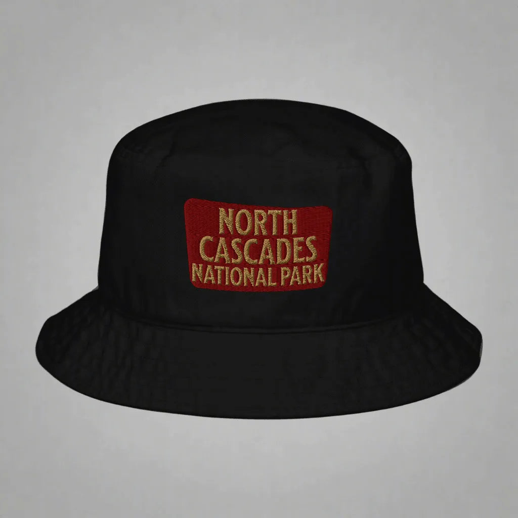 North Cascades National Park Organic Embroidered Bucket Hat